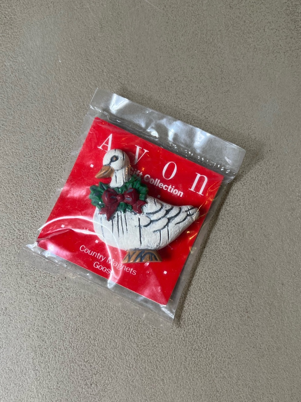 Vintage Avon Country Goose Brooch | Sealed NIP Christmas Wreath Goose Pin